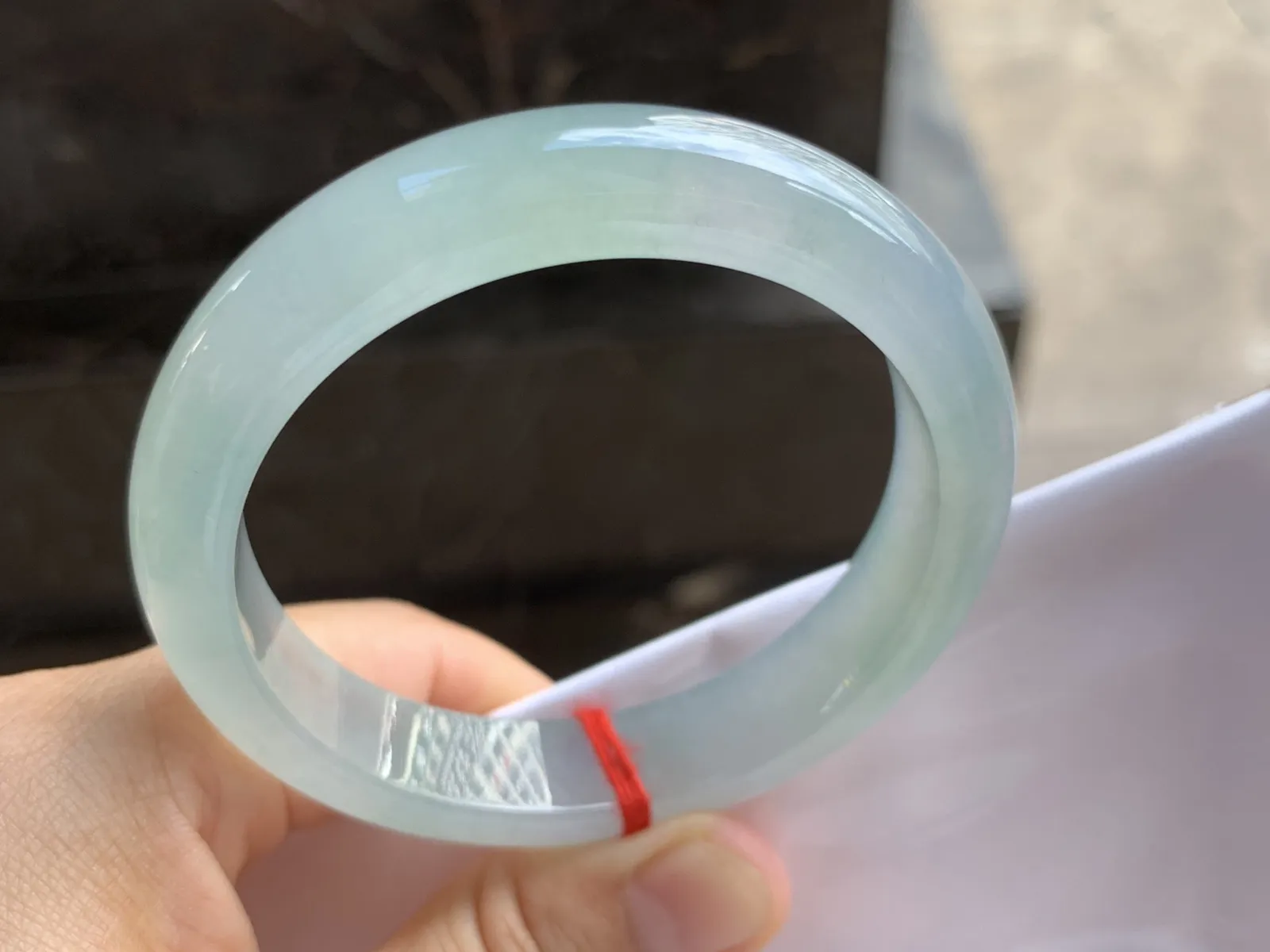 55-12.8-8.5mm
冰种晴水手镯 水润冰透 底色漂亮