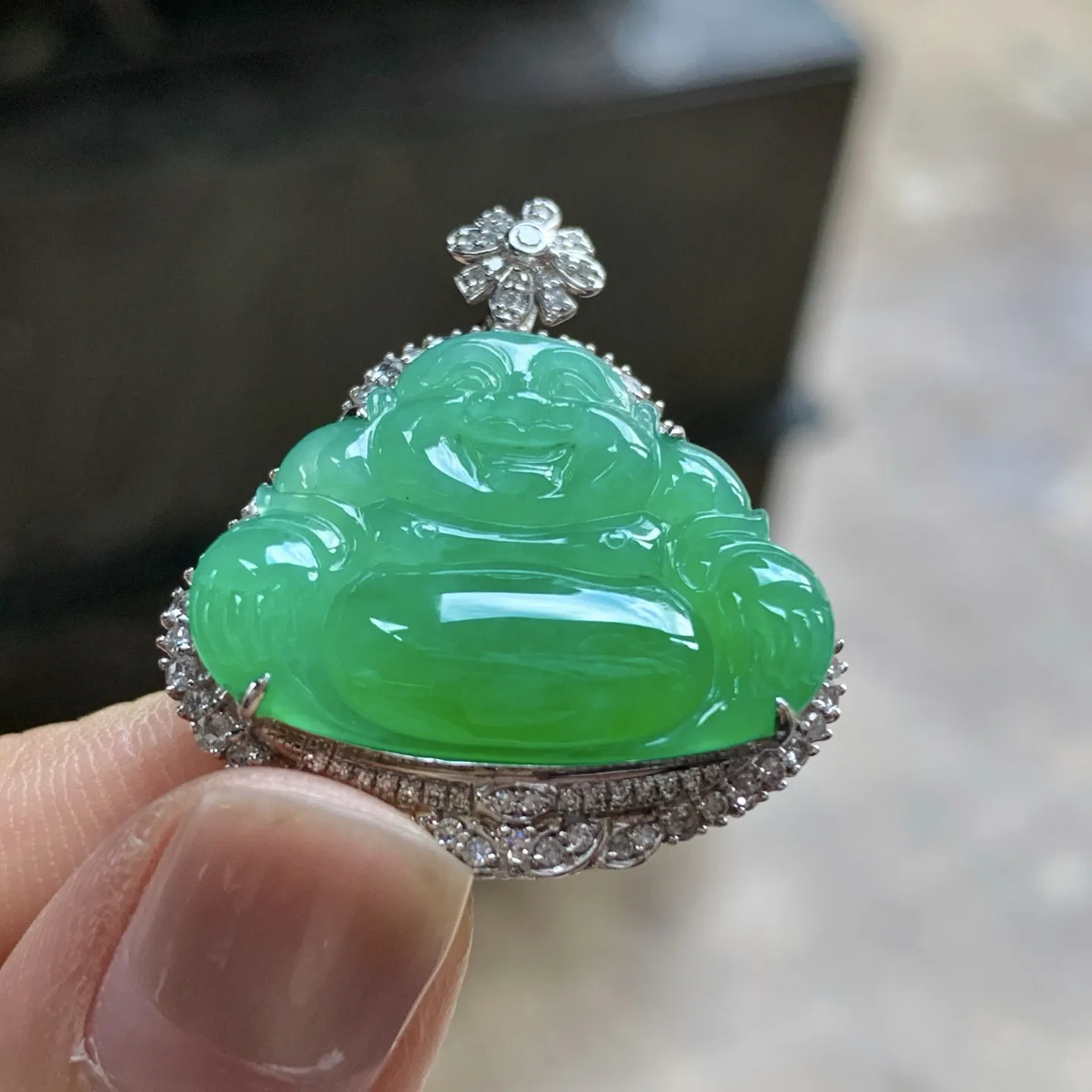 金钻镶嵌浓绿色佛公^_^