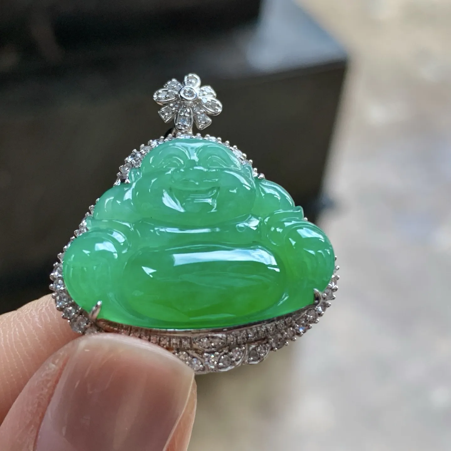金钻镶嵌浓绿色佛公^_^