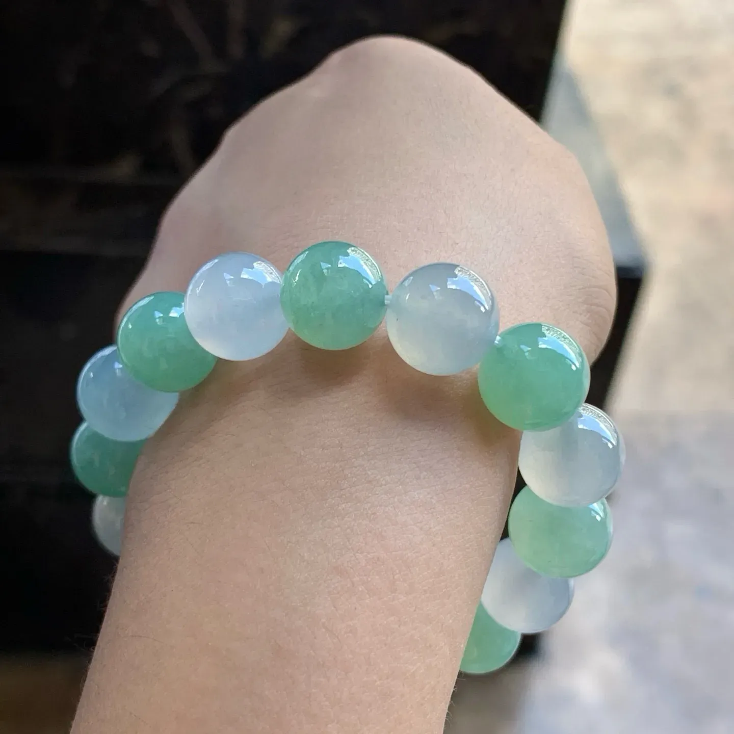 冰种珠串^_^透亮