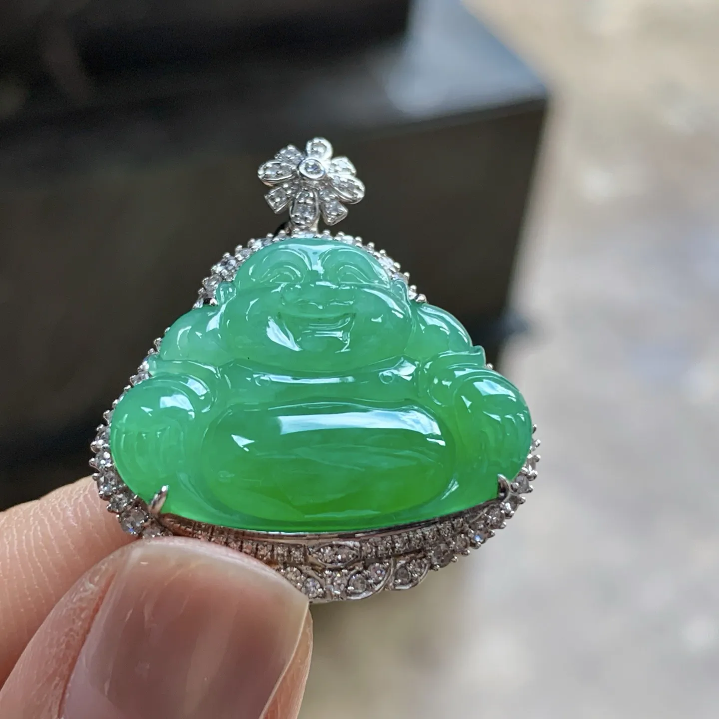 金钻镶嵌浓绿色佛公^_^
