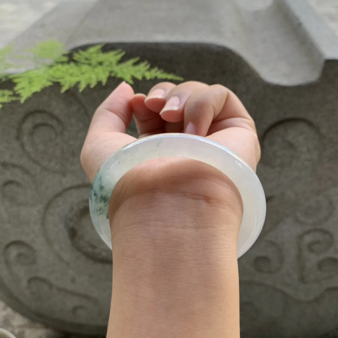 小圈口53.5-8.4 【冰飘花圆条手镯】圆条53 54可戴