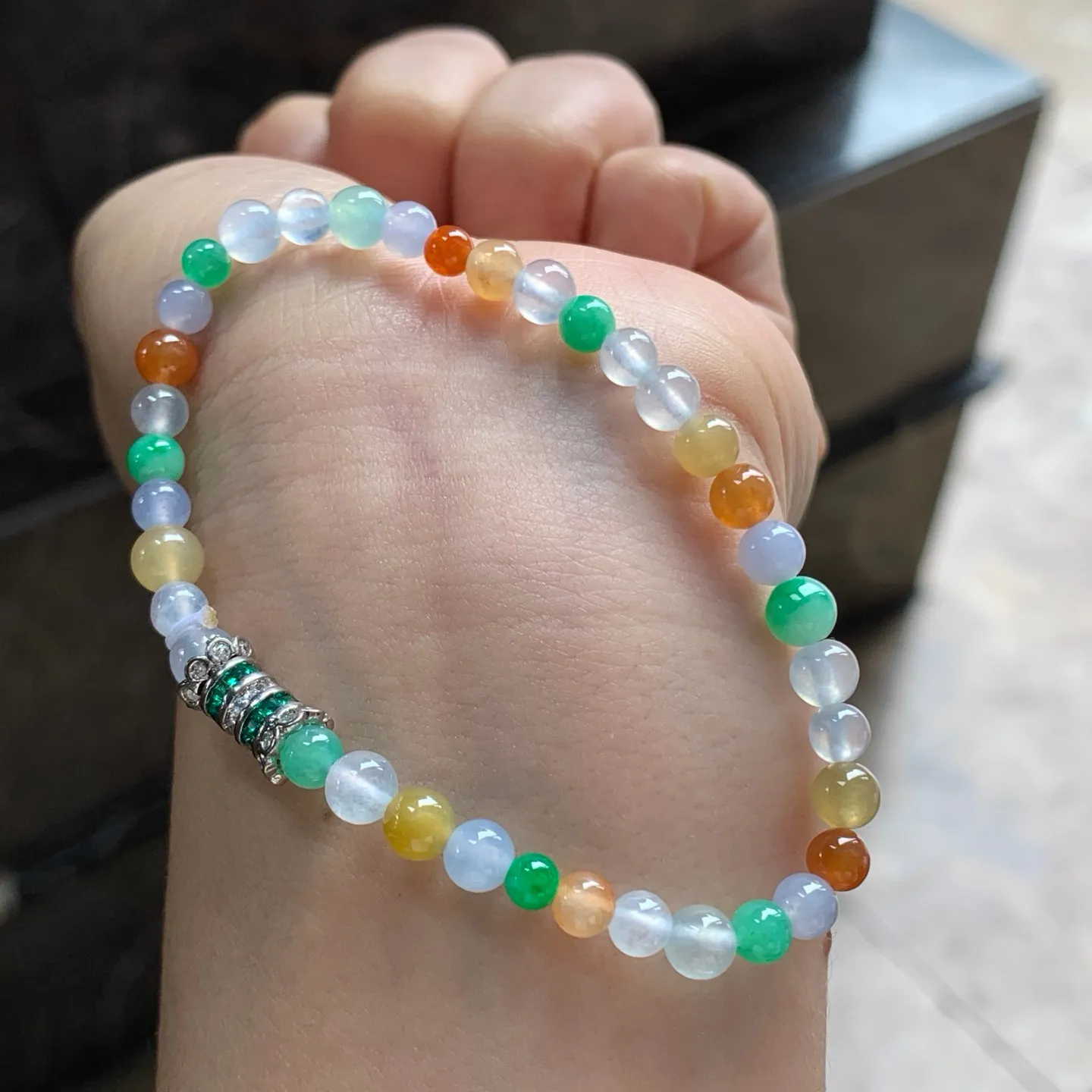 冰种珠串^_^多彩鲜艳