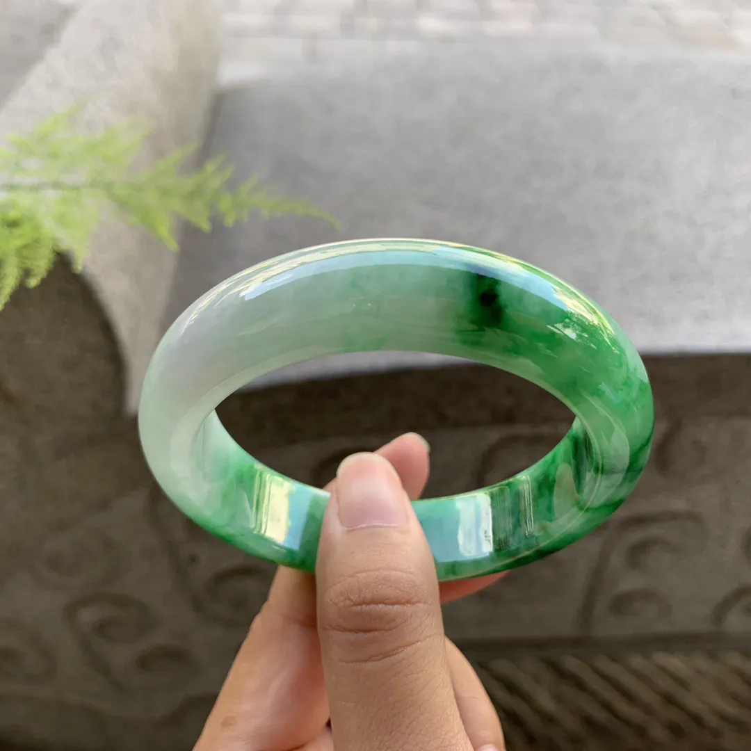圈口55-14.4-8.9 【辣阳绿正圈手镯】正圈55 56可戴