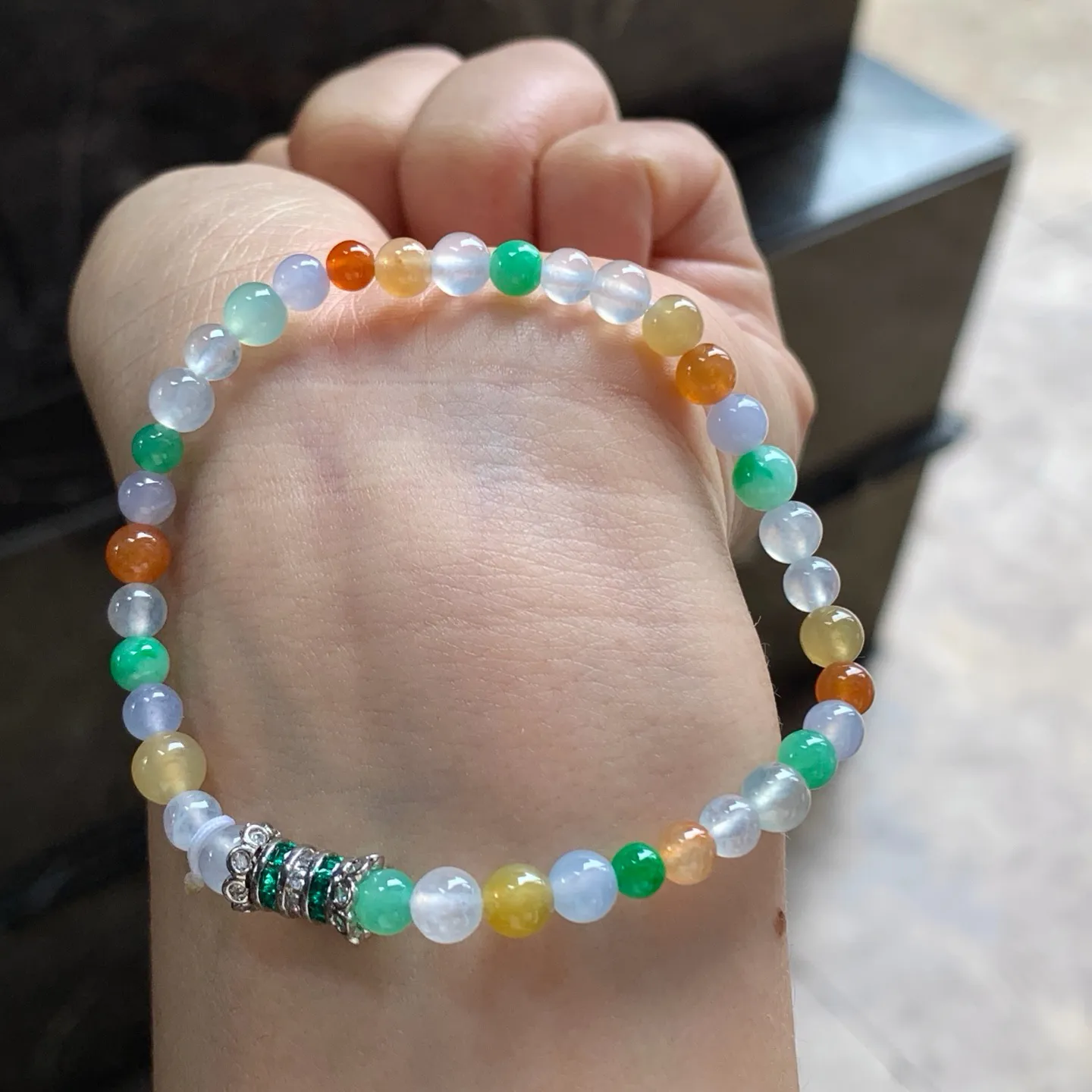 冰种珠串^_^多彩鲜艳