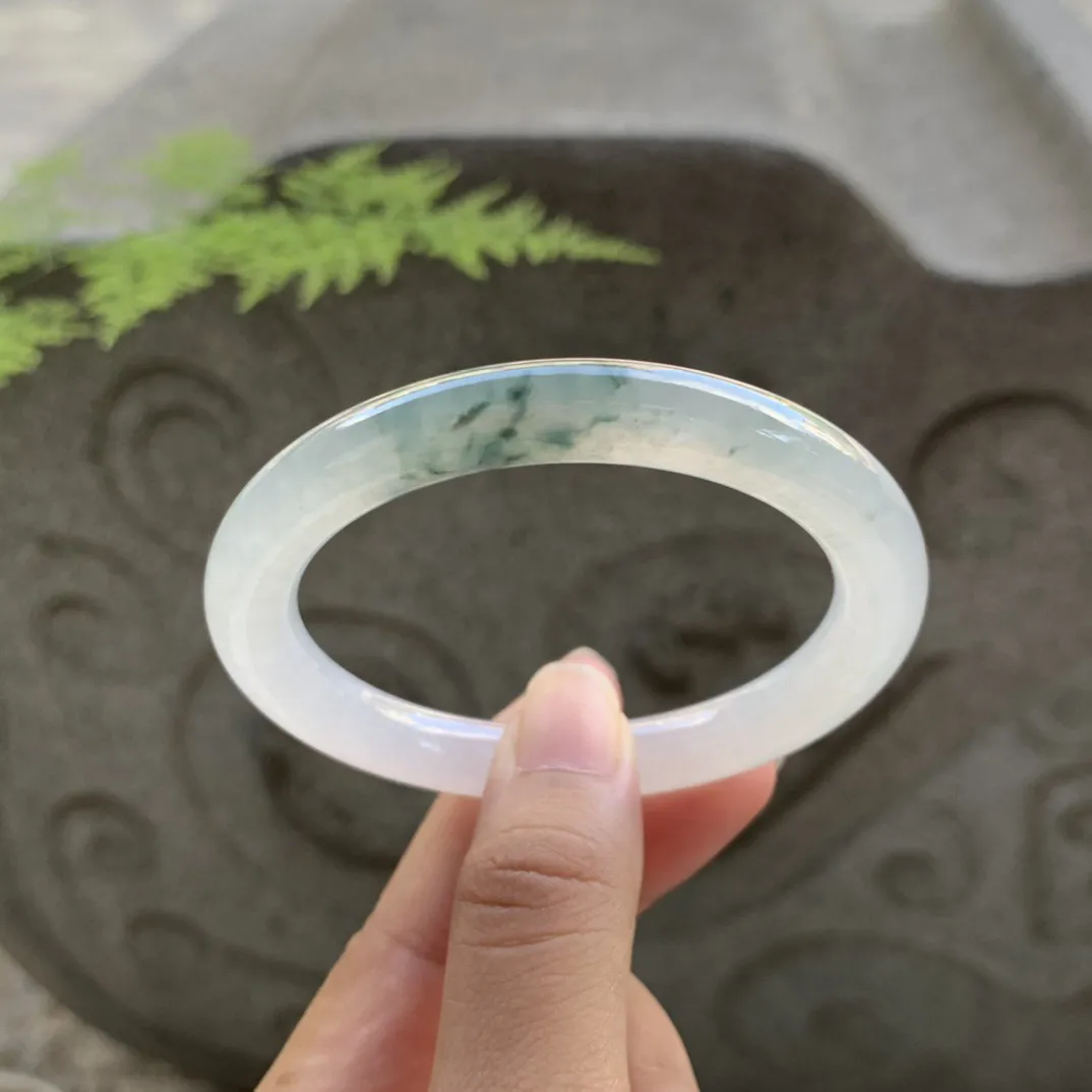 小圈口53.5-8.4 【冰飘花圆条手镯】圆条53 54可戴
