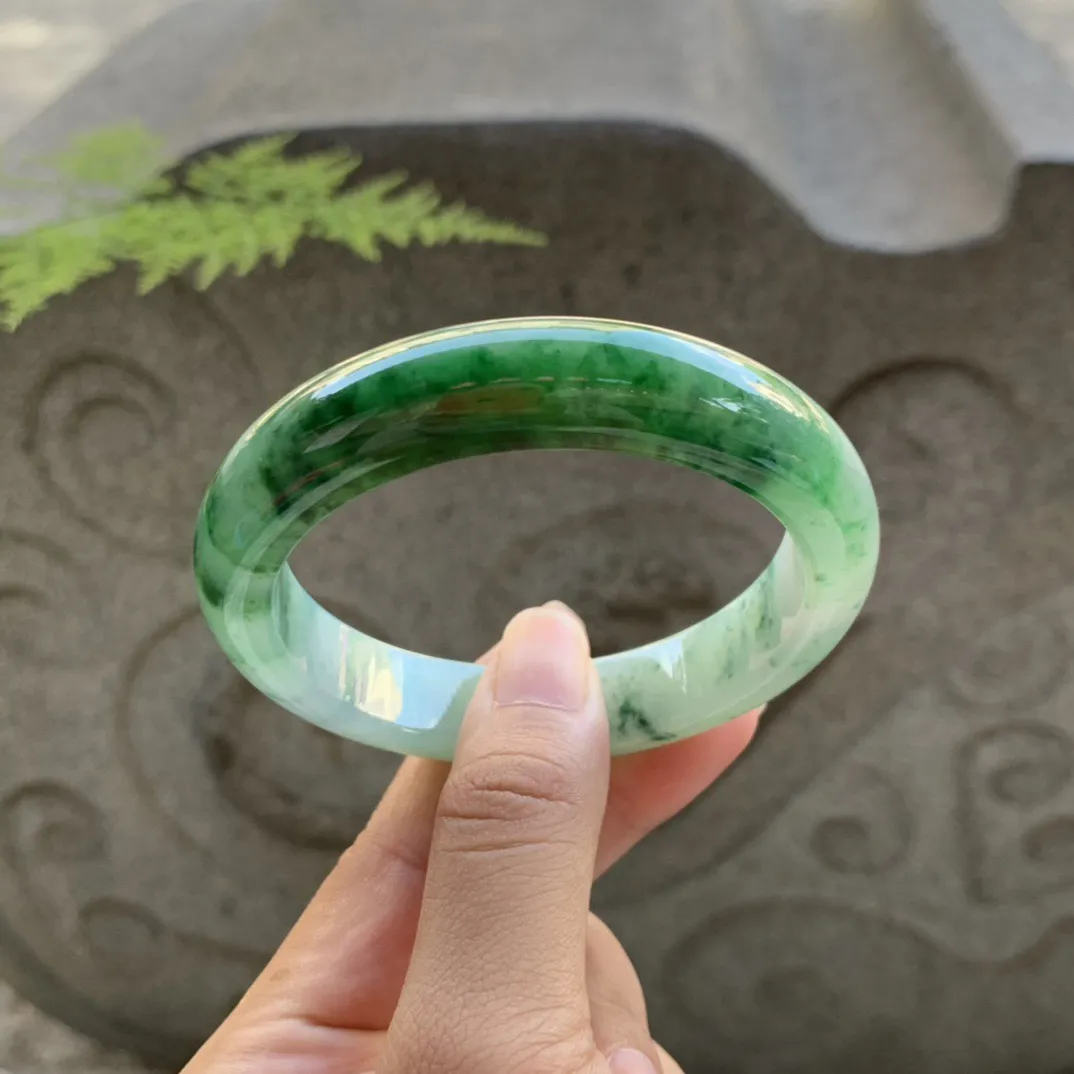 圈口 56.3-12.8-8.9【辣绿正圈手镯】正圈56 57可戴