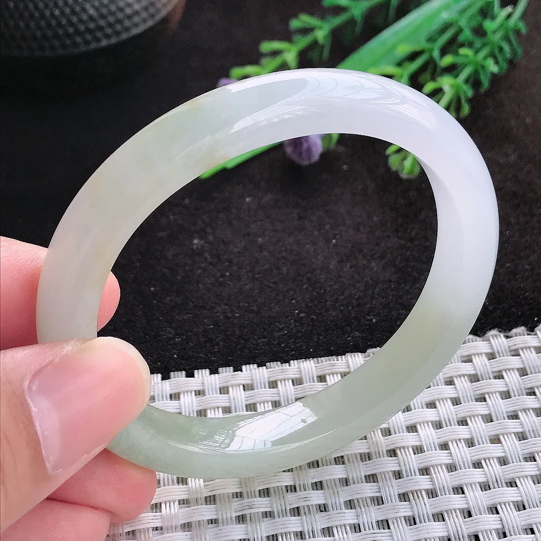 自然光54/49/9.6/7.5老坑冰润水灵飘黄翡贵妃手镯翡翠玉镯子美人镯手环