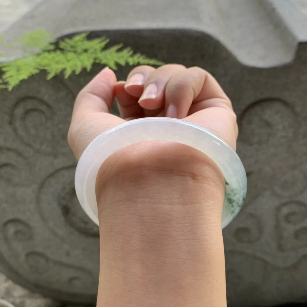小圈口53.5-8.4 【冰飘花圆条手镯】圆条53 54可戴