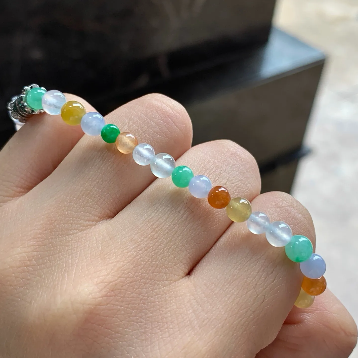 冰种珠串^_^多彩鲜艳