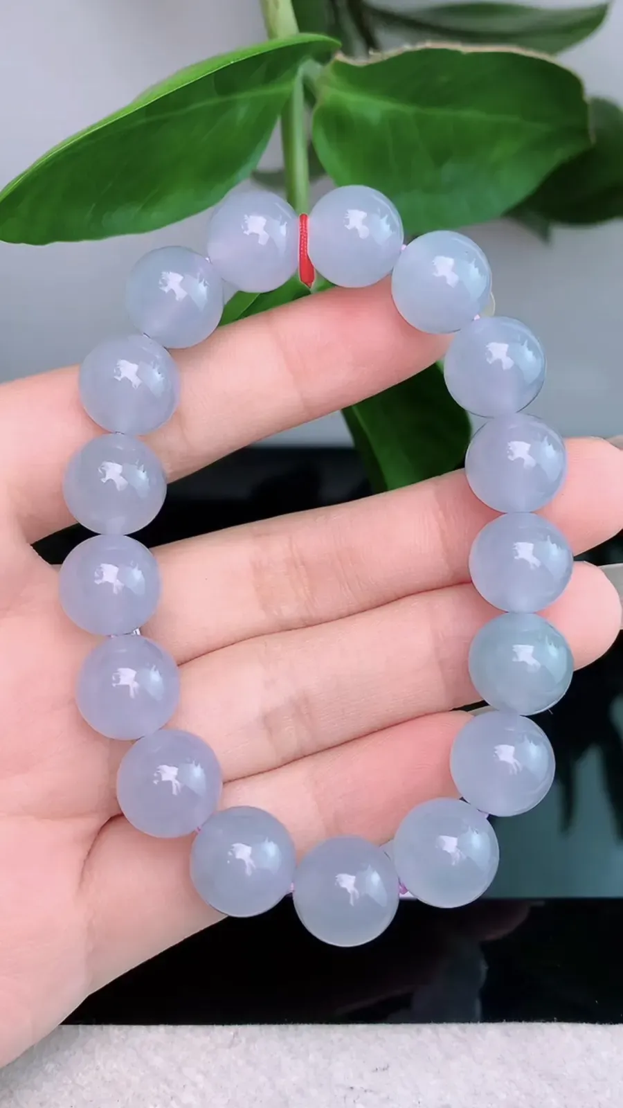 天然A货翡翠-冰润紫罗兰胶感圆珠手串1018-281，尺寸取大11.6，重量49.10g