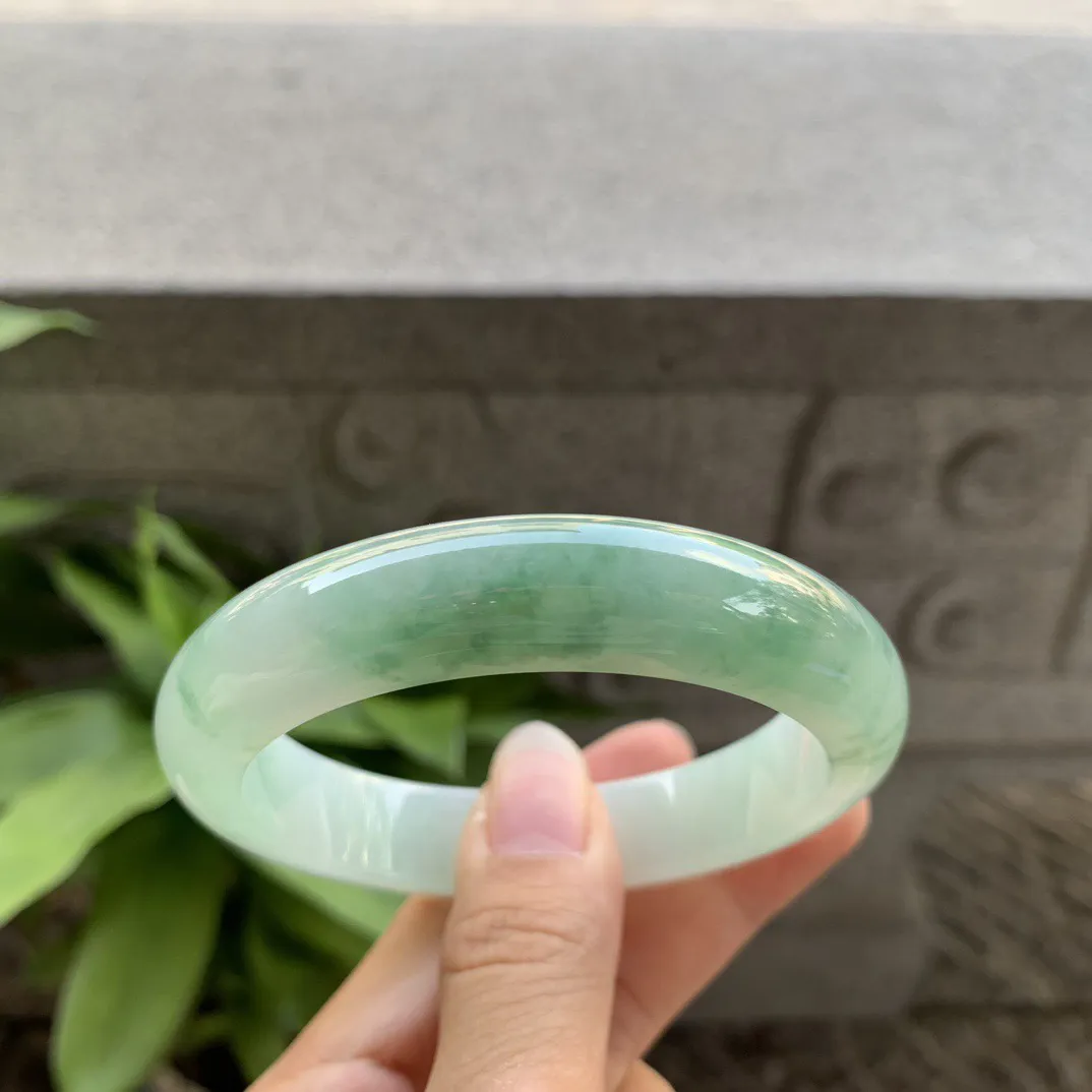 圈口57.6-13-9 【冰果绿正圈手镯】正圈57 58可戴