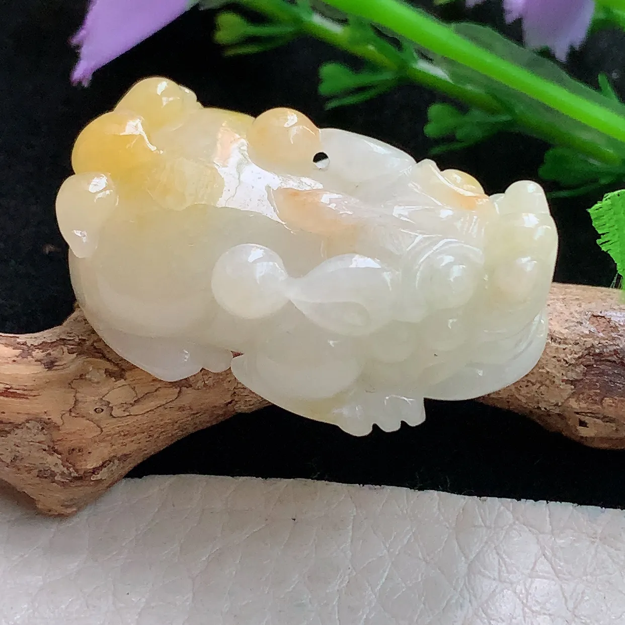zen实拍35*21.3*12.6老坑天然翡翠双彩招财貔貅 玉皮休玉挂件 玉吊坠