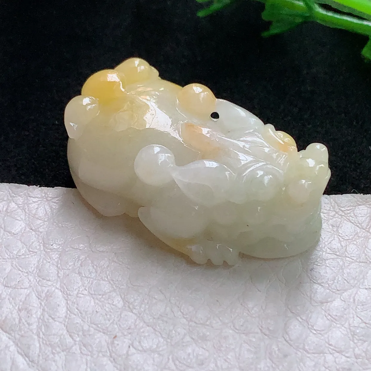 zen实拍35*21.3*12.6老坑天然翡翠双彩招财貔貅 玉皮休玉挂件 玉吊坠