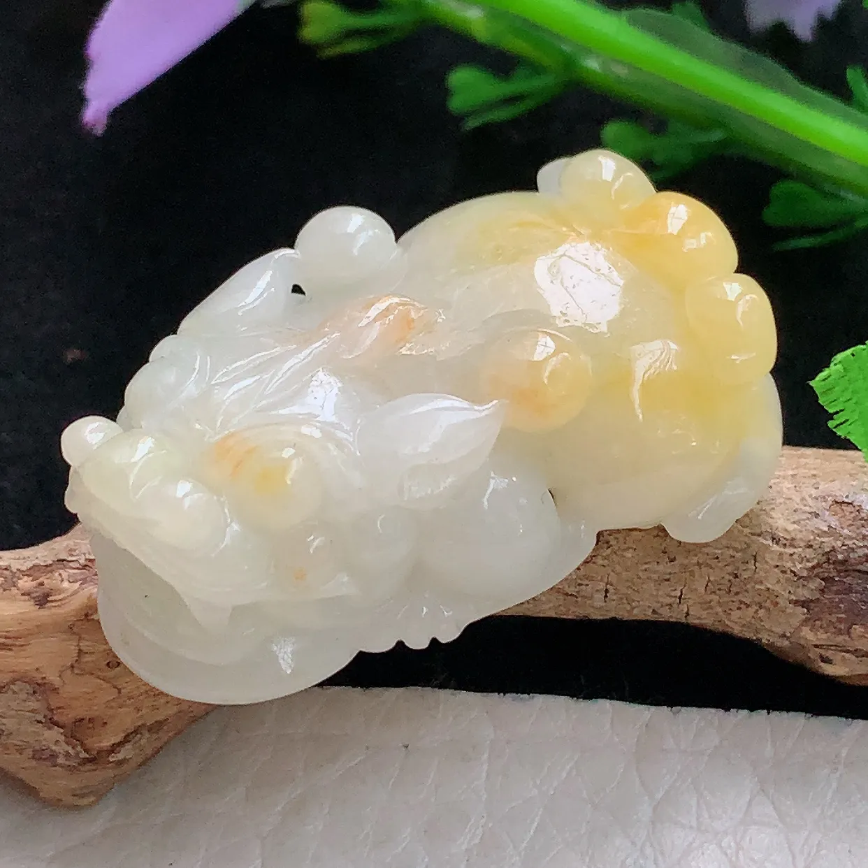 zen实拍35*21.3*12.6老坑天然翡翠双彩招财貔貅 玉皮休玉挂件 玉吊坠