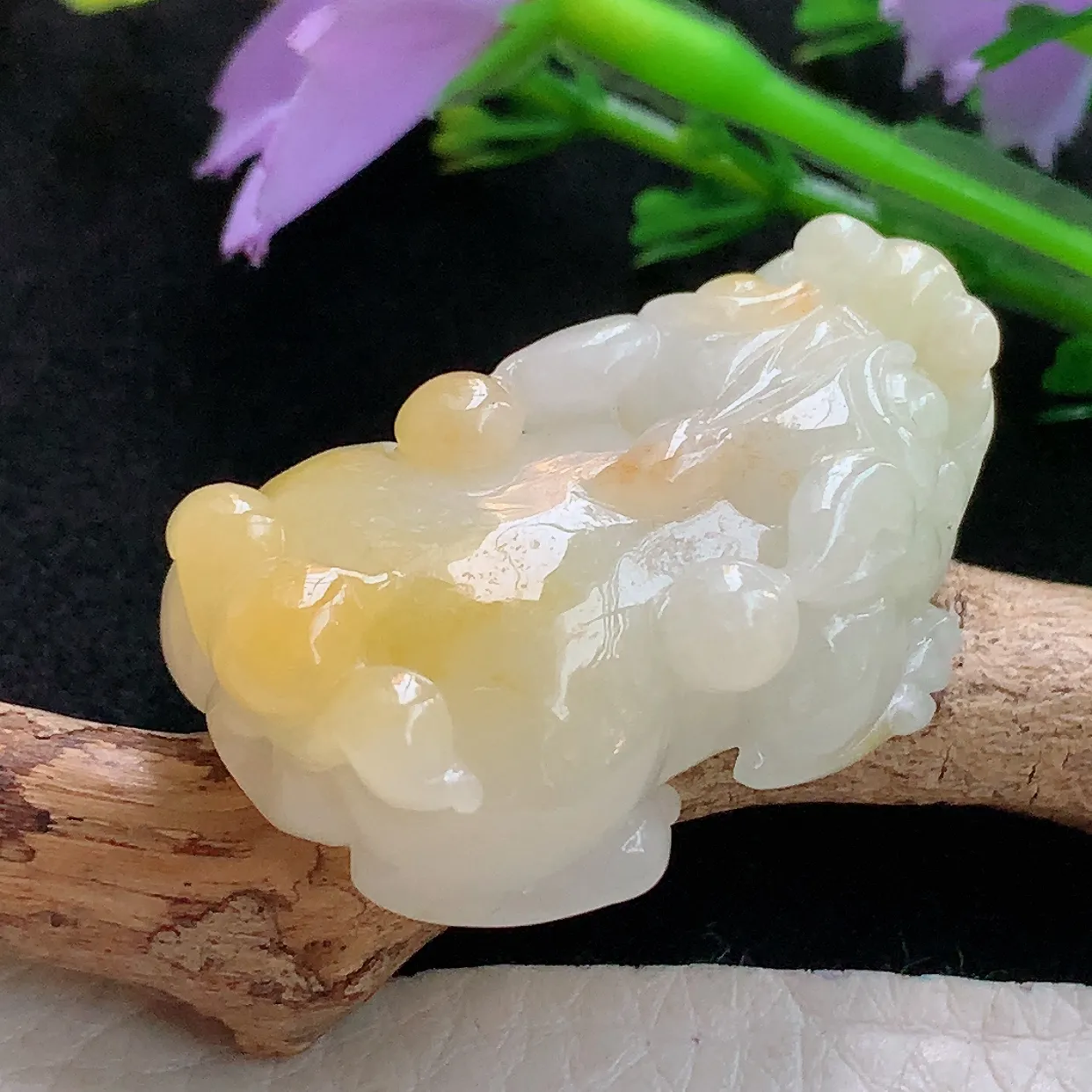 zen实拍35*21.3*12.6老坑天然翡翠双彩招财貔貅 玉皮休玉挂件 玉吊坠