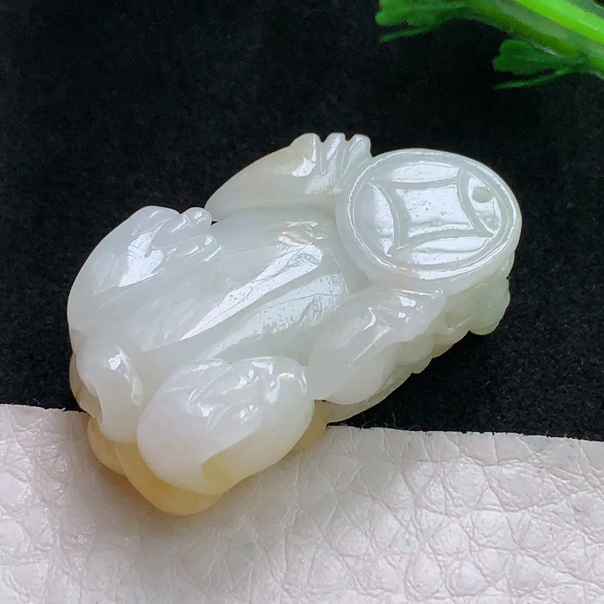 zen实拍35*21.3*12.6老坑天然翡翠双彩招财貔貅 玉皮休玉挂件 玉吊坠