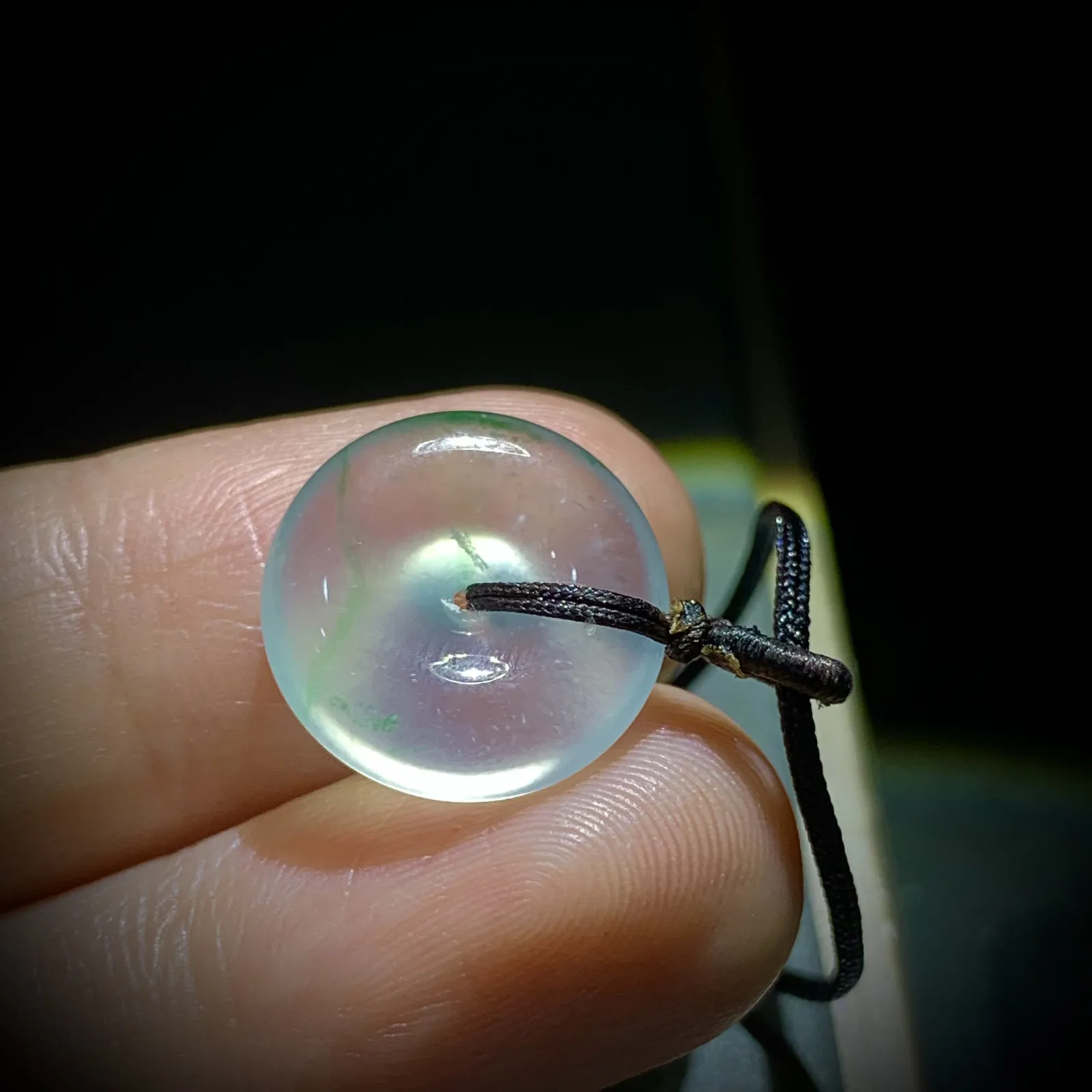 高品质翡翠平安扣子，15.2-5mm，