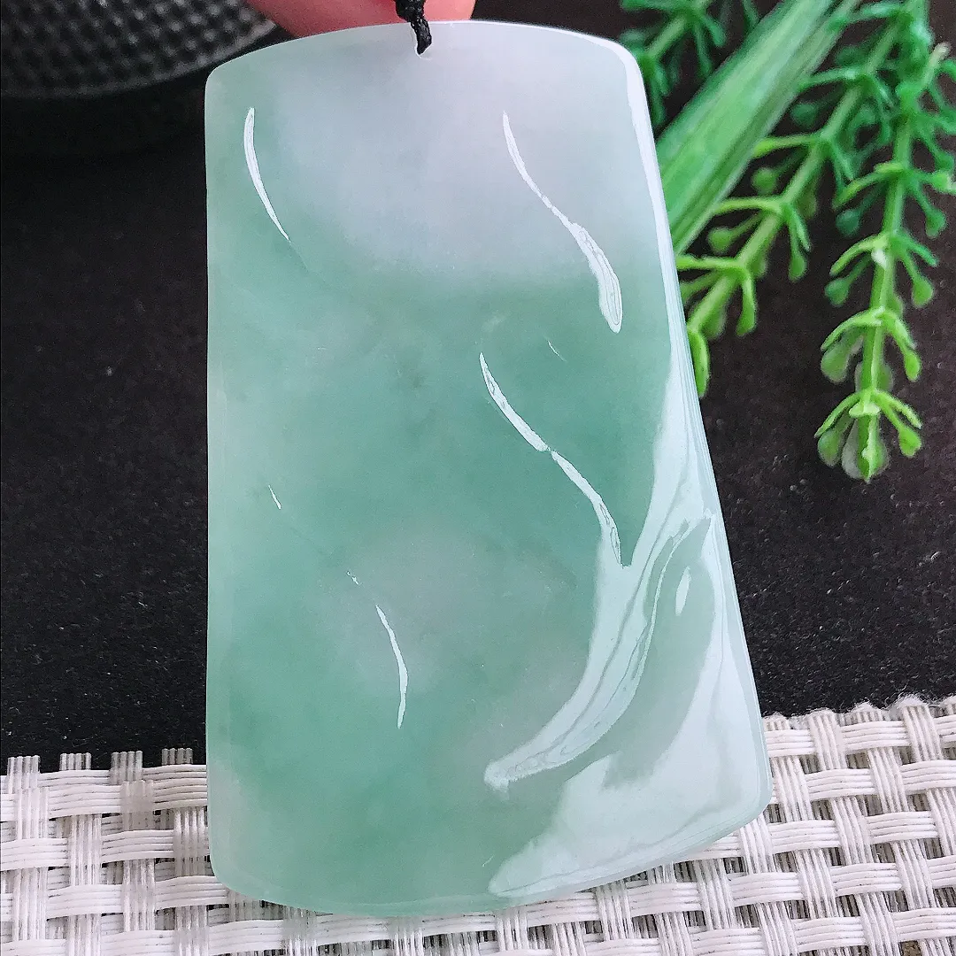 自然光69/44.8/5.3老坑秀气冰润飘花普贤菩萨挂件翡翠玉坠吊坠百搭