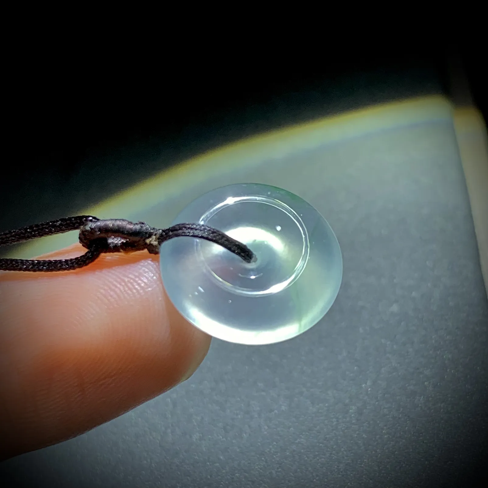 高品质翡翠平安扣子，15.2-5mm，