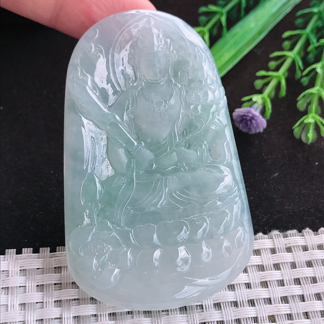 自然光70.5/44.5/5.5老坑冰胶果冻冰晴虚空藏菩萨挂件翡翠玉坠吊坠百搭