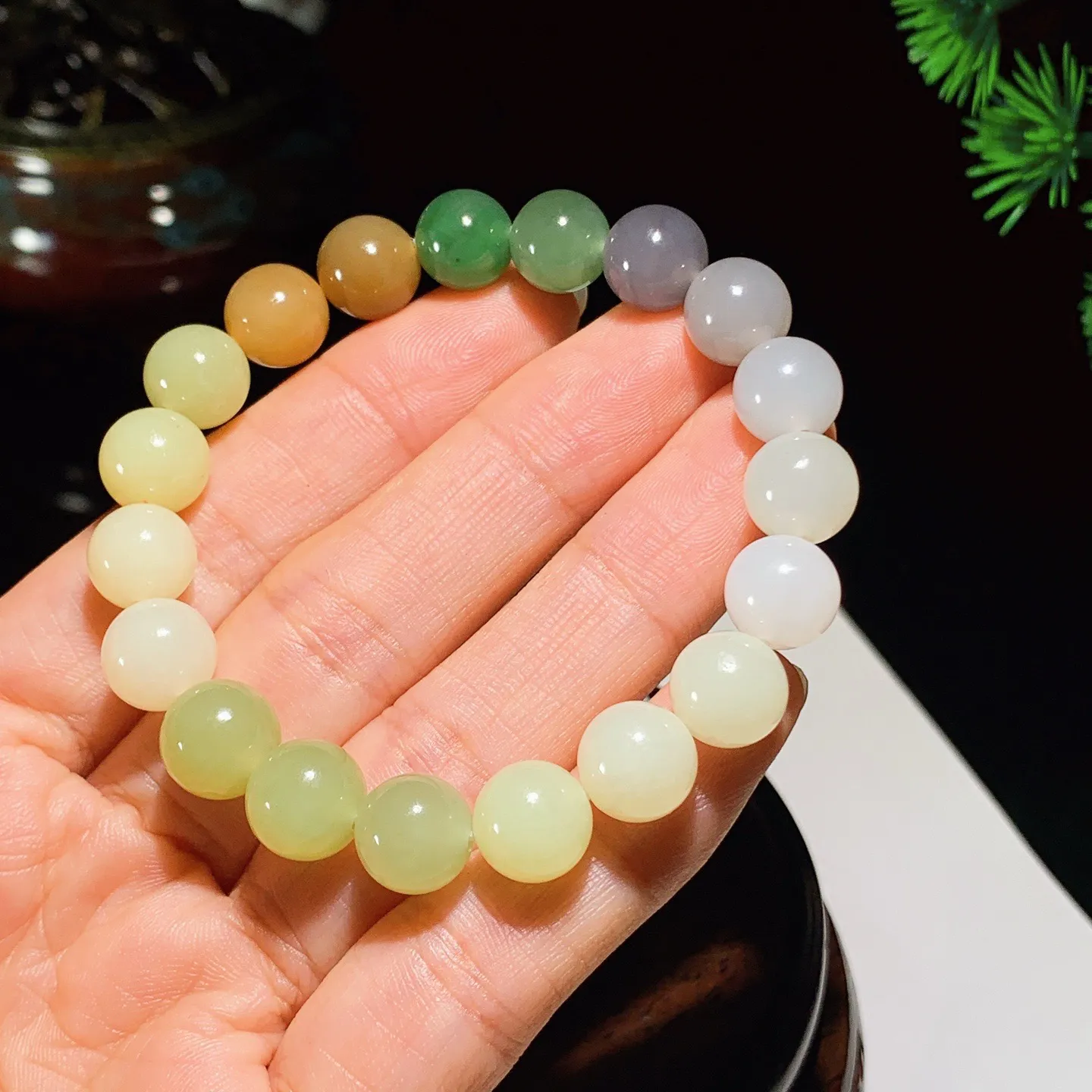 新疆和田玉多宝圆珠手串 单颗尺寸10！玉质细腻油润 底色纯净 脂粉好，品质好。lt251018