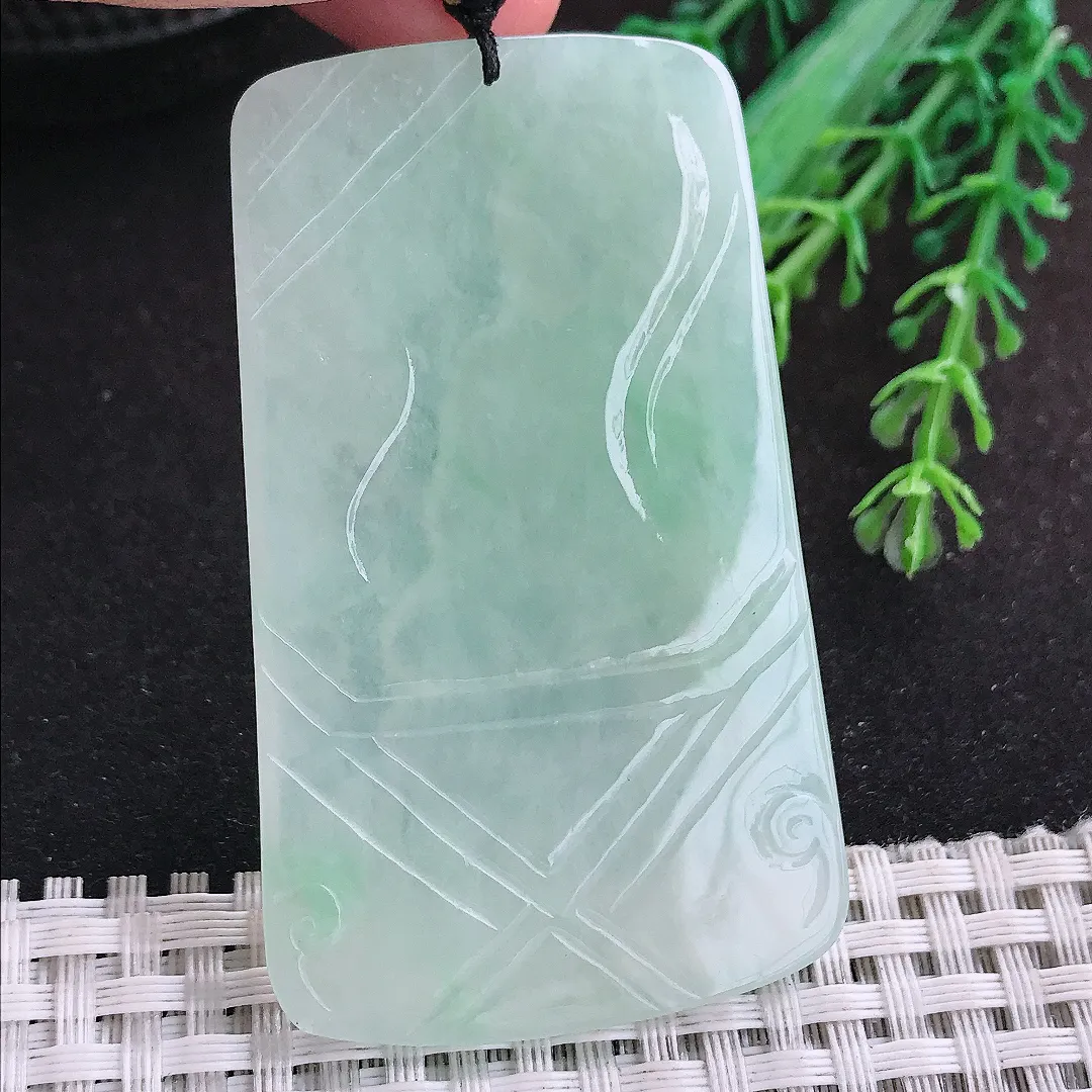自然光52.8/38/5.2老坑冰胶水灵冰晴观音菩萨挂件翡翠玉坠吊坠百搭