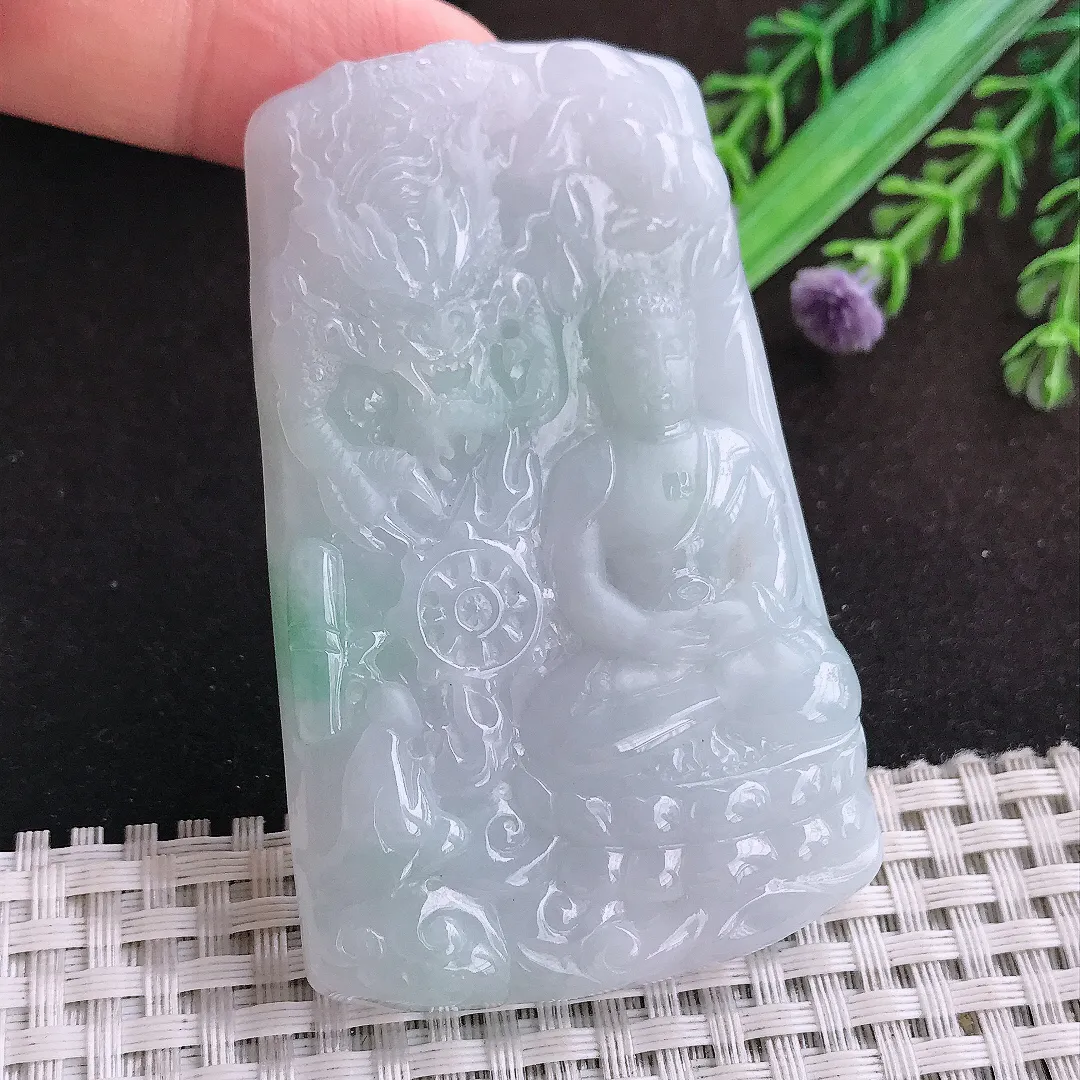 自然光71.2/44.3/8.9老坑秀气温润大日如来佛挂件翡翠玉坠吊坠百搭