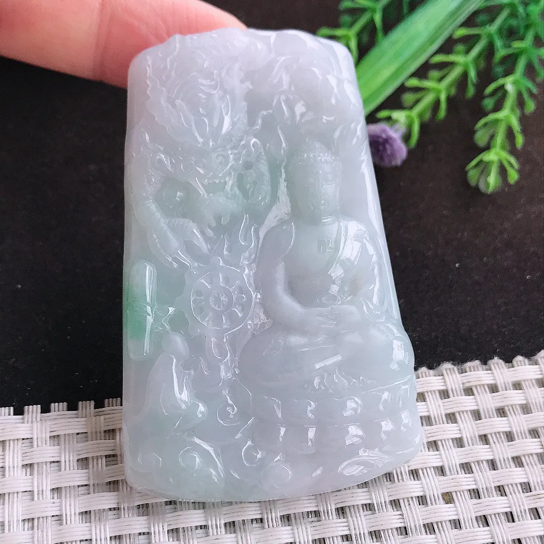 自然光71.2/44.3/8.9老坑秀气温润大日如来佛挂件翡翠玉坠吊坠百搭