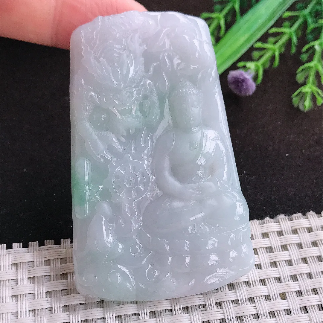 自然光71.2/44.3/8.9老坑秀气温润大日如来佛挂件翡翠玉坠吊坠百搭