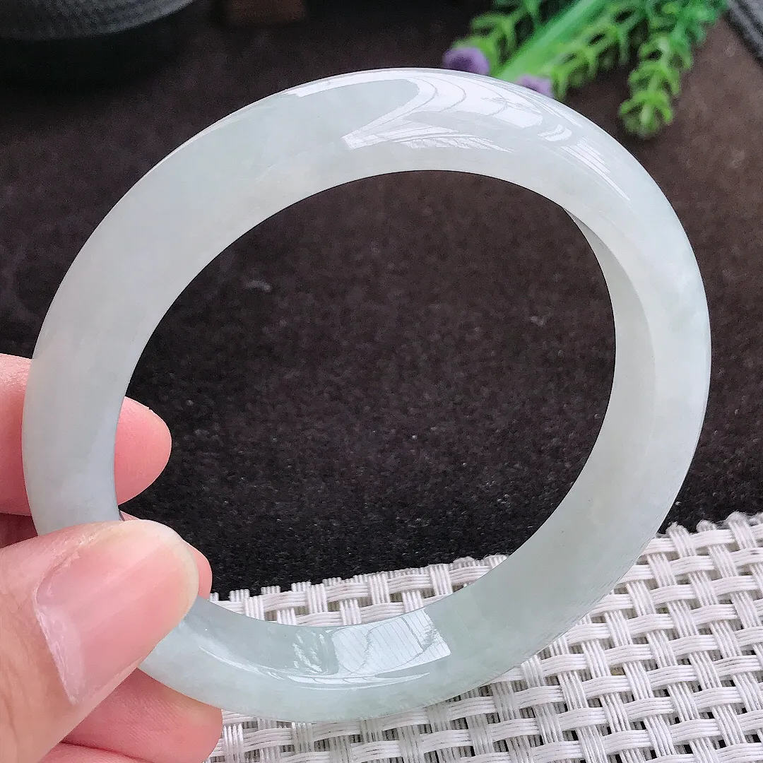 自然光60/12.2/8.8老坑冰透果冻胶手镯宽边翡翠玉镯手环