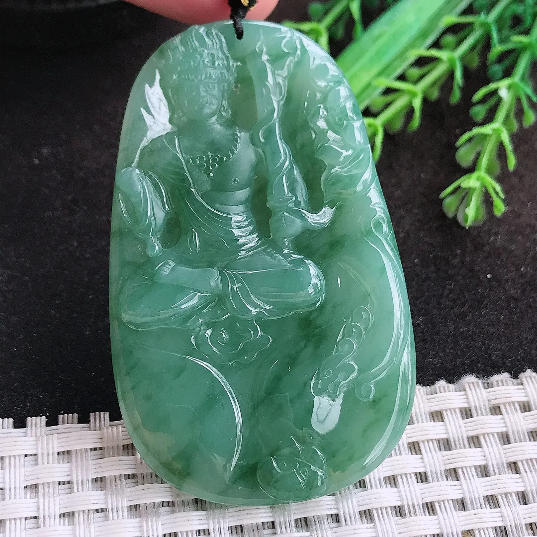 自然光62/38.5/5.6老坑冰胶水灵满色不动明王挂件翡翠玉坠吊坠百搭