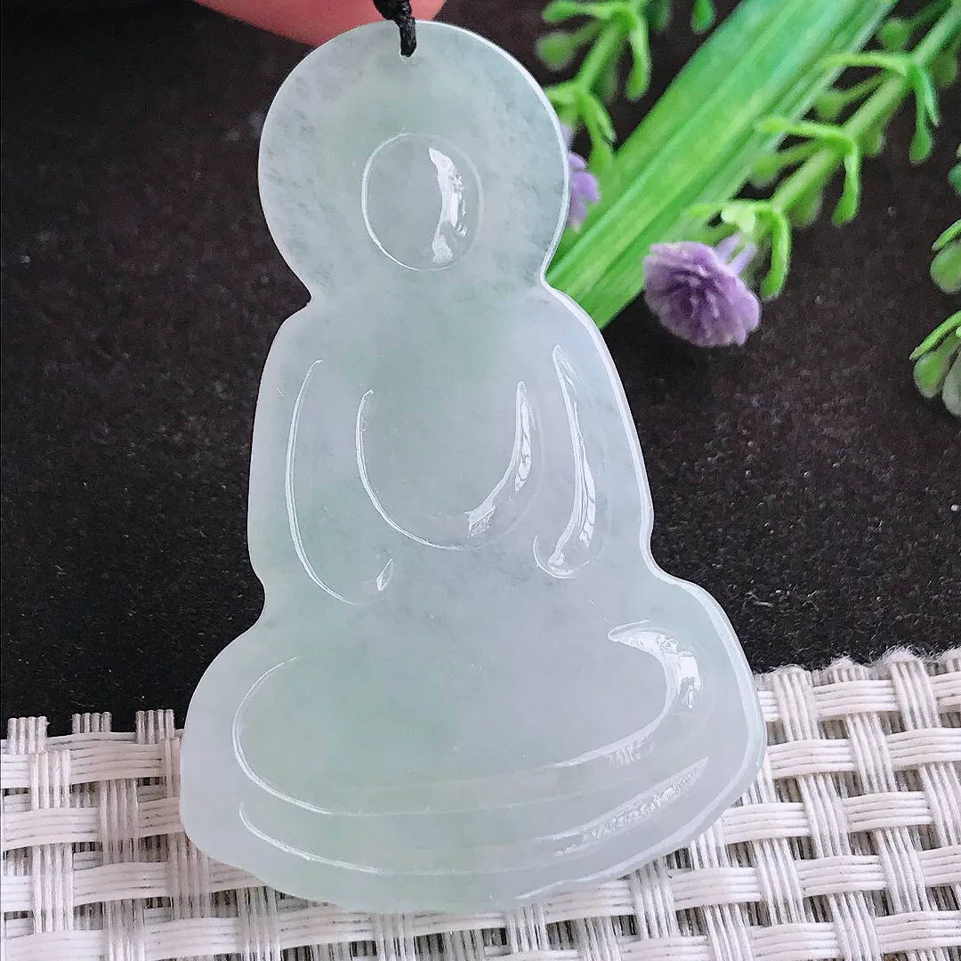 自然光56/37.2/5.2老坑秀气冰胶大日如来佛祖挂件翡翠玉坠吊坠百搭