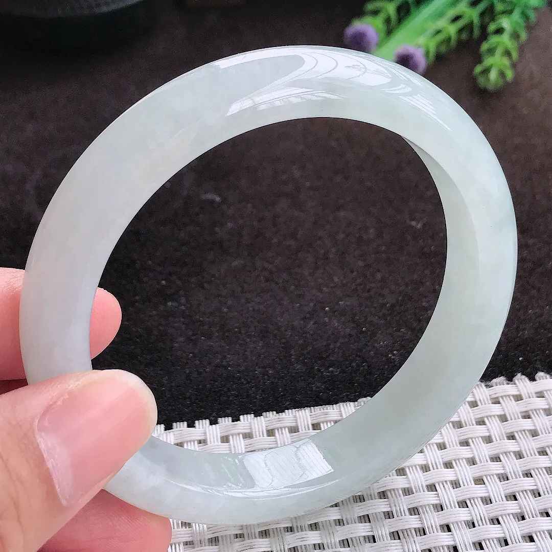 自然光60/12.2/8.8老坑冰透果冻胶手镯宽边翡翠玉镯手环