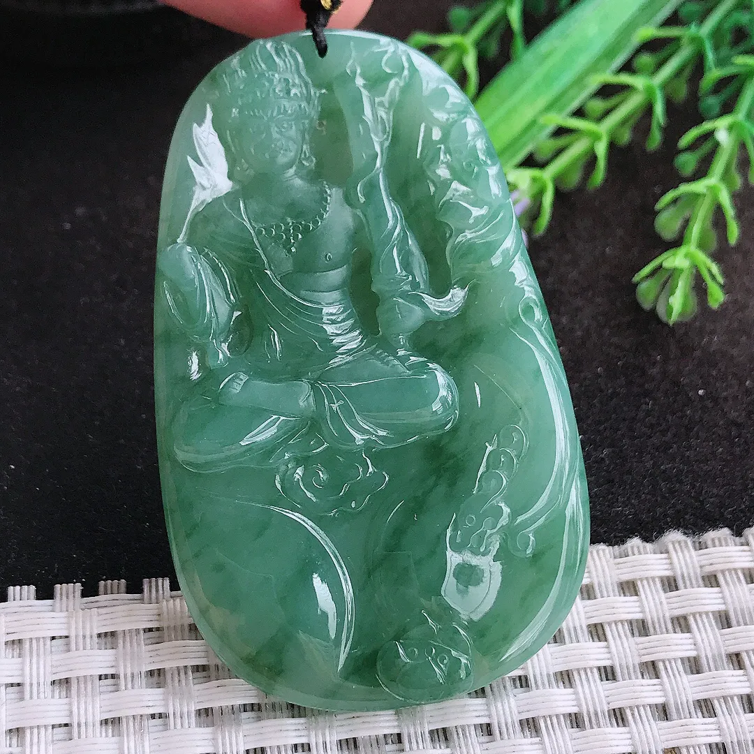 自然光62/38.5/5.6老坑冰胶水灵满色不动明王挂件翡翠玉坠吊坠百搭