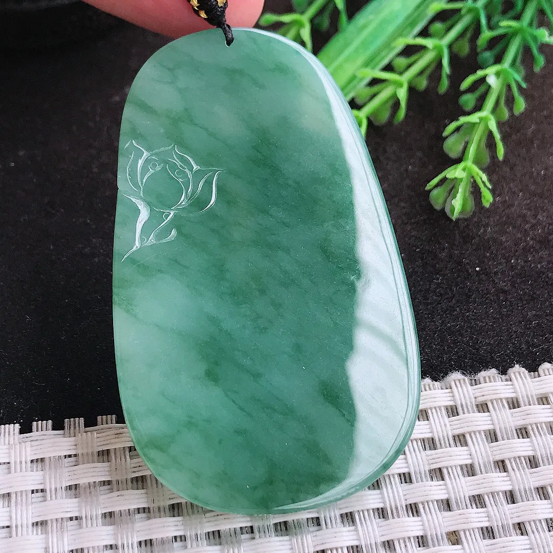 自然光62/38.5/5.6老坑冰胶水灵满色不动明王挂件翡翠玉坠吊坠百搭