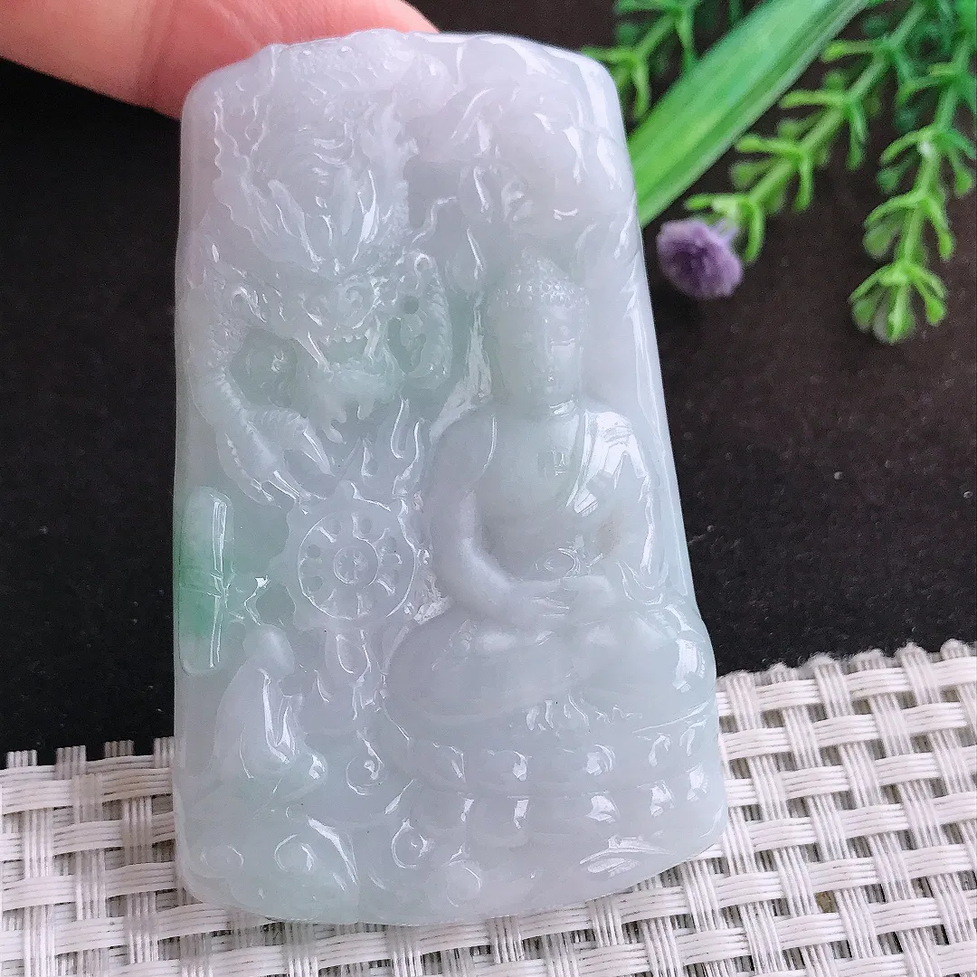 自然光71.2/44.3/8.9老坑秀气温润大日如来佛挂件翡翠玉坠吊坠百搭