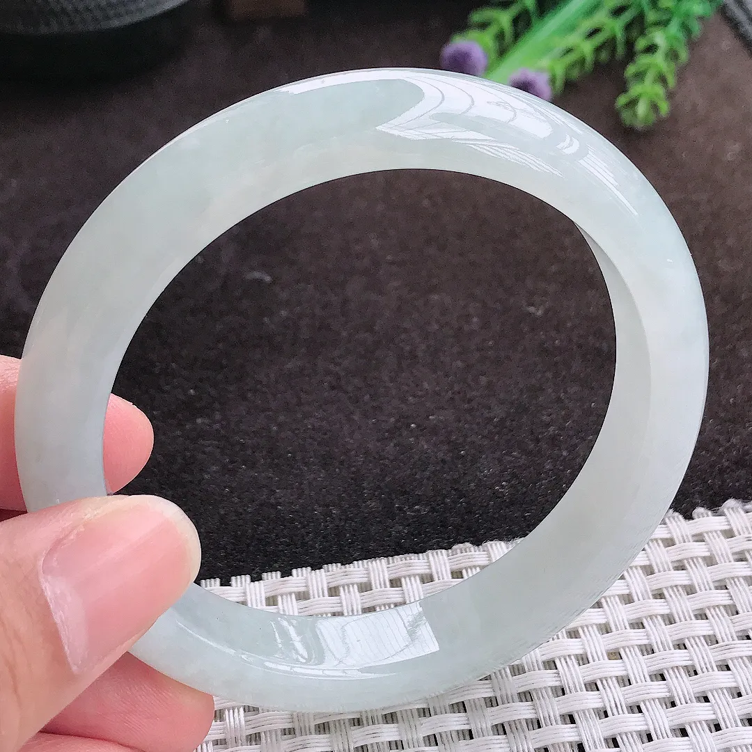 自然光60/12.2/8.8老坑冰透果冻胶手镯宽边翡翠玉镯手环