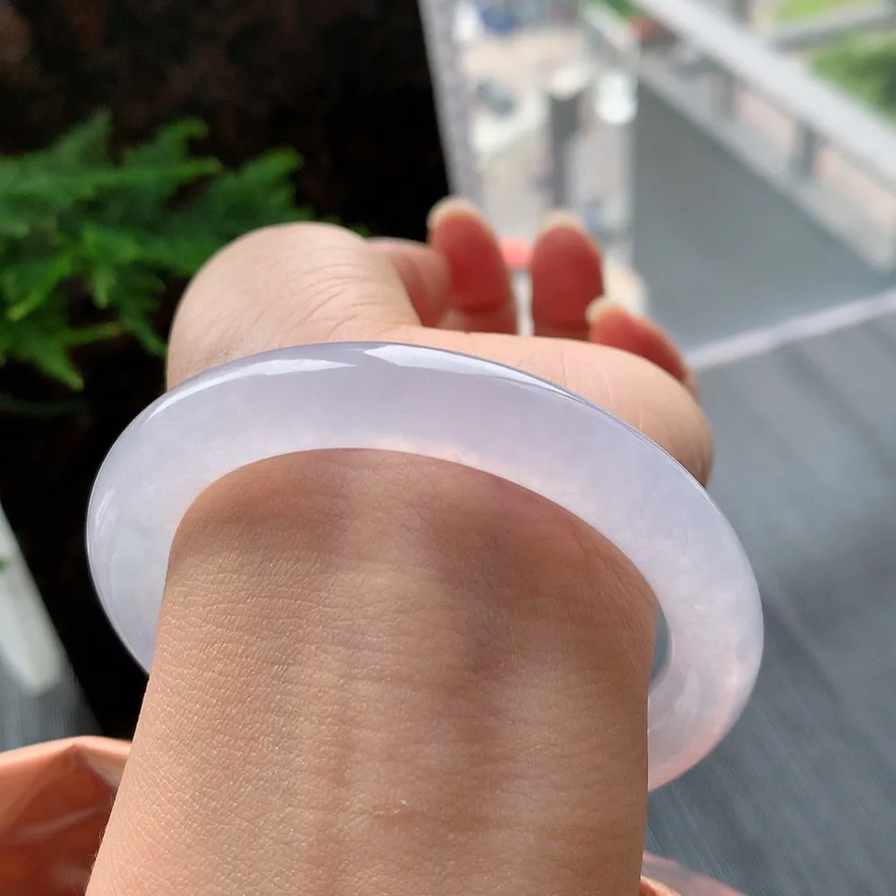 圆条高冰淡淡紫 无瑕 尺寸:54.4/9.7 种水好️️
