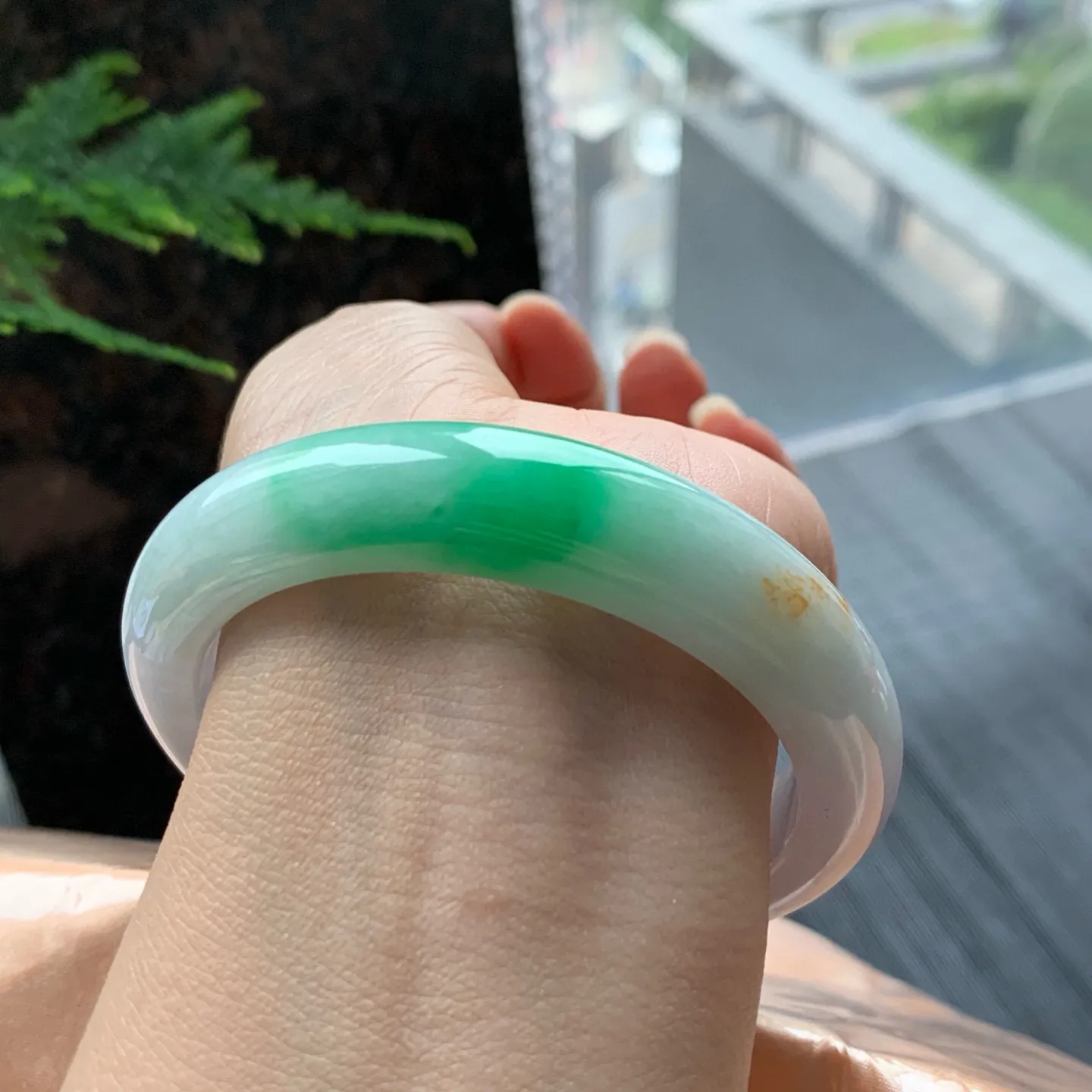 正圈冰糯春彩 皮纹 尺寸:57.5/12.7/9 色好