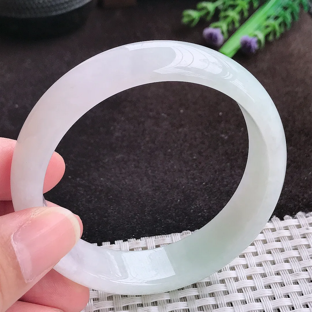 自然光59/15.6/7.6老坑秀气冰润轮胎手镯宽边翡翠玉镯手环