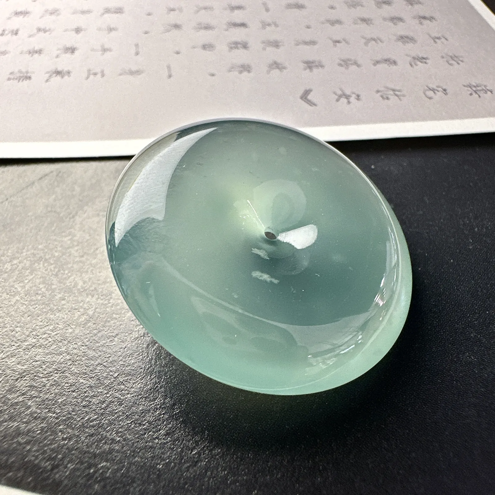 【冰种平安大扣】老坑雪花棉，质地细腻，品质很好，冰感十足，胶感明显，收藏品质