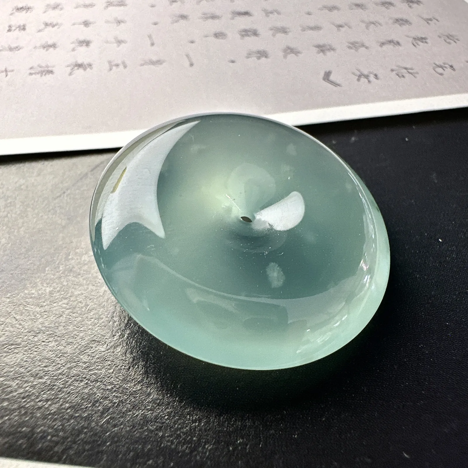 【冰种平安大扣】老坑雪花棉，质地细腻，品质很好，冰感十足，胶感明显，收藏品质