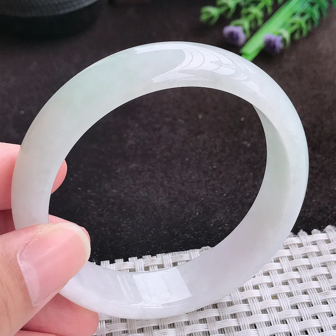自然光59/15.6/7.6老坑秀气冰润轮胎手镯宽边翡翠玉镯手环
