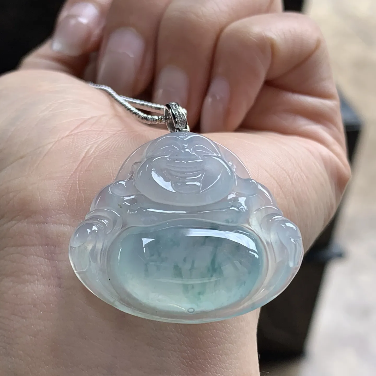 金扣冰蓝花佛公^_^冰透