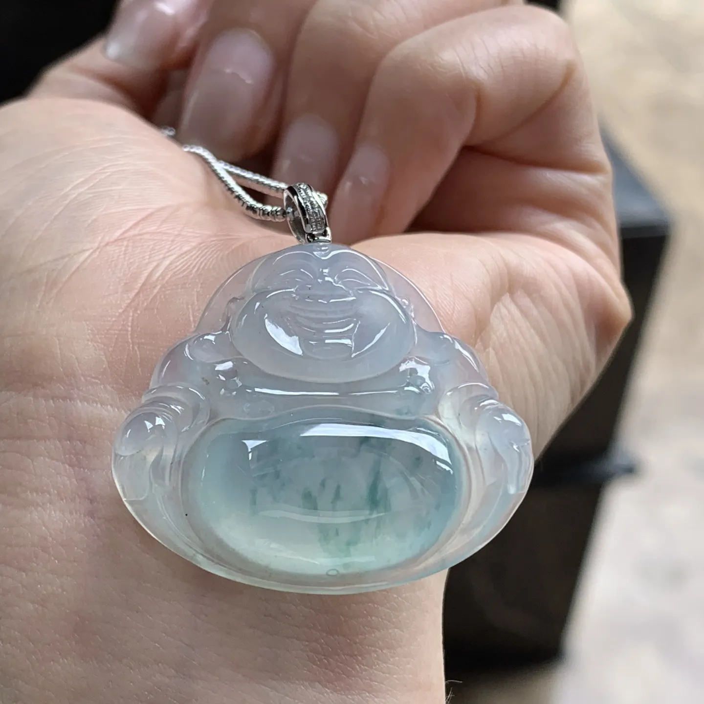 金扣冰蓝花佛公^_^冰透