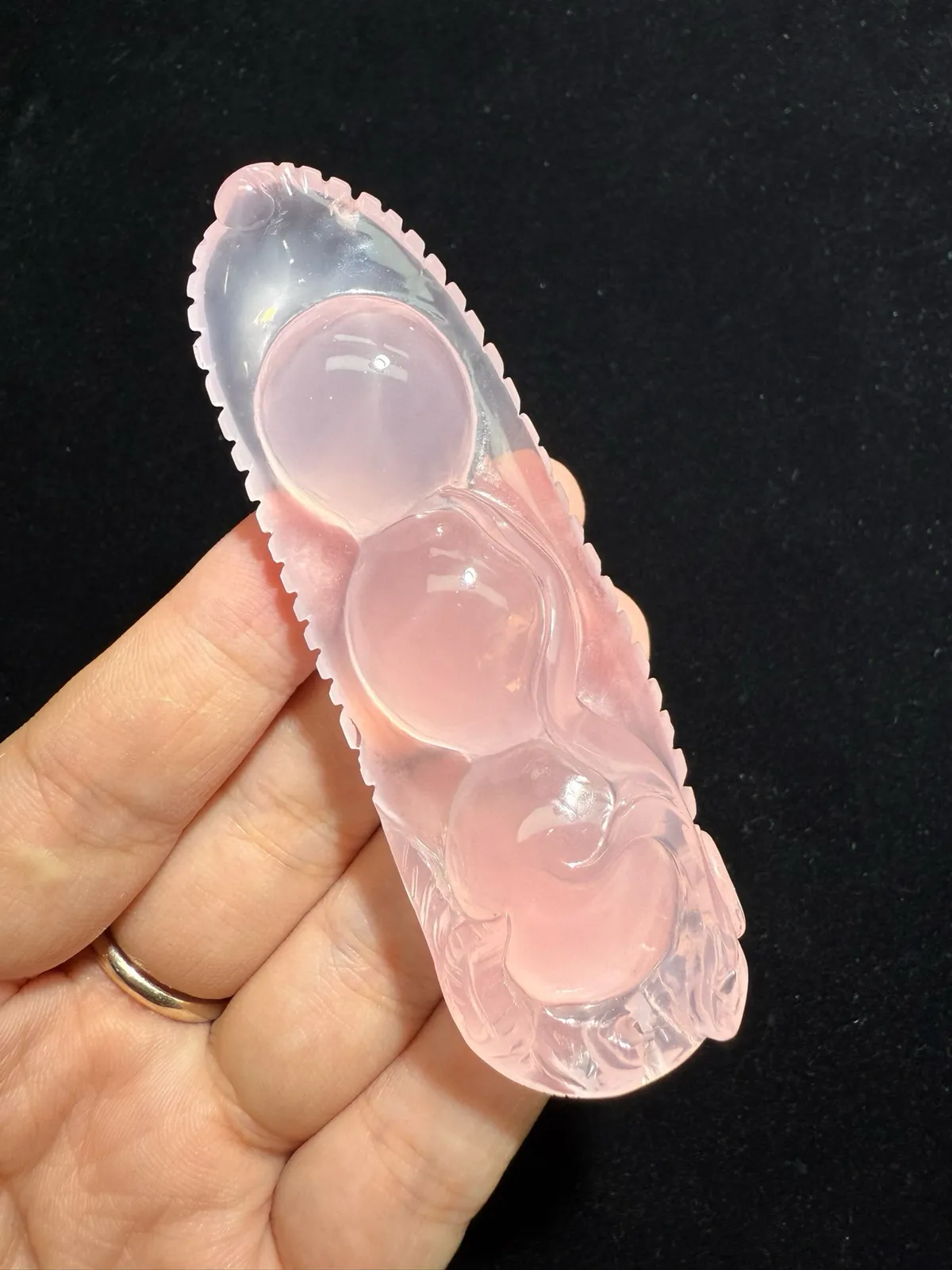 【四季豆】莫桑比克星光粉水晶吊坠，坠子尺寸：87.8*28*20mm，61.678g，饱满圆润 颜