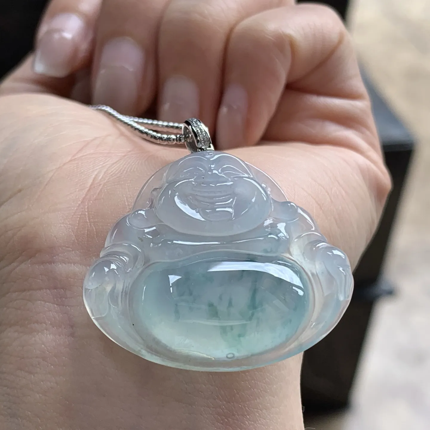 金扣冰蓝花佛公^_^冰透