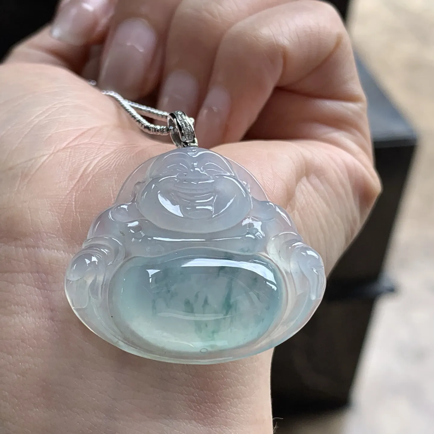 金扣冰蓝花佛公^_^冰透