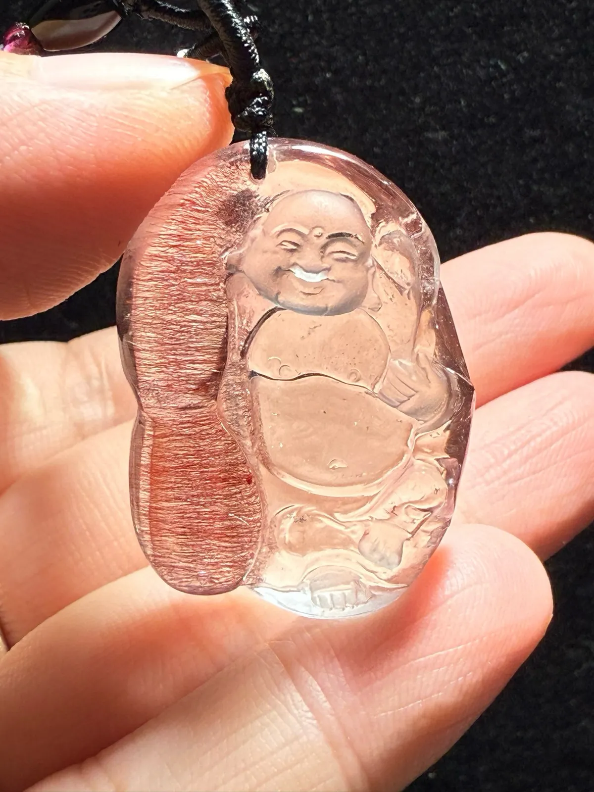 精品红超七弥勒佛[色]满满的红发，立体纯手工，稀有美货工艺精湛，一生平安幸福，收藏价值高，颜色靓